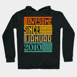 Awesome Since January 2010 14 Years Old 14th Birthday Hoodie